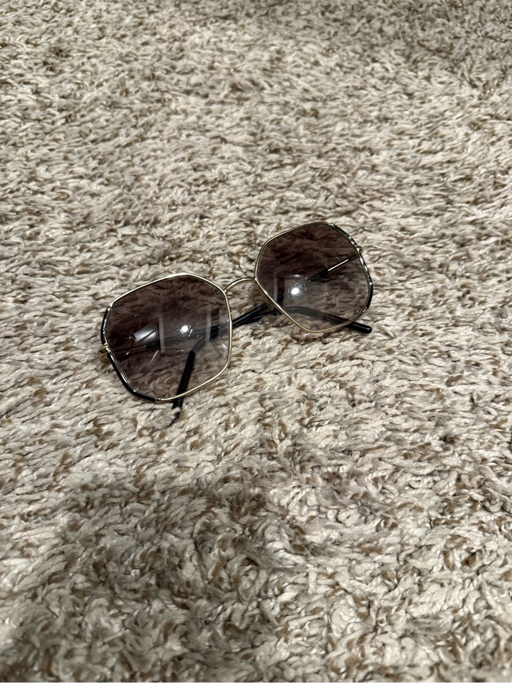 Prada Oversized Square Sunglasses - Brown Gradient Lenses, Gold Frame